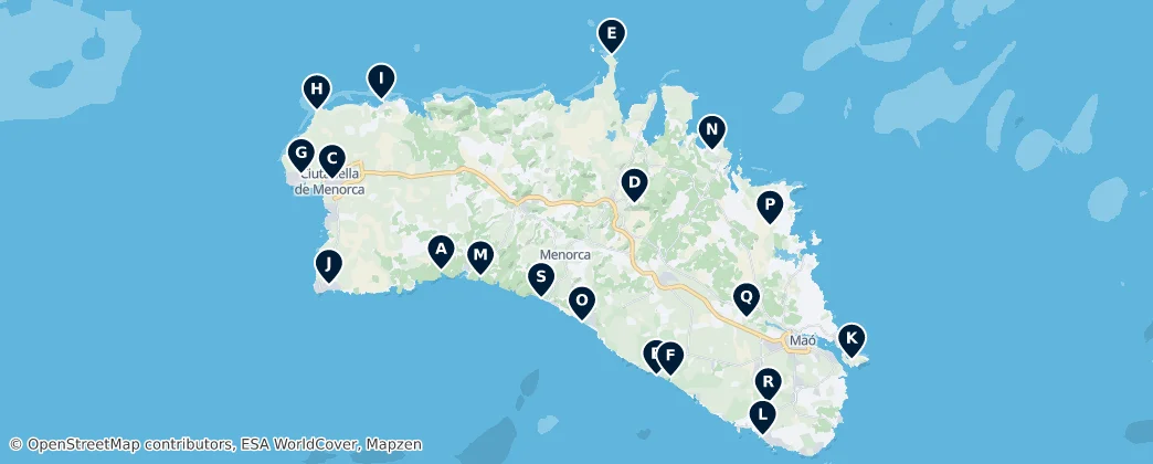 Map of Menorca