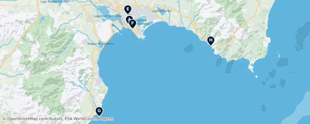 Map of Metropolitní město Cagliari