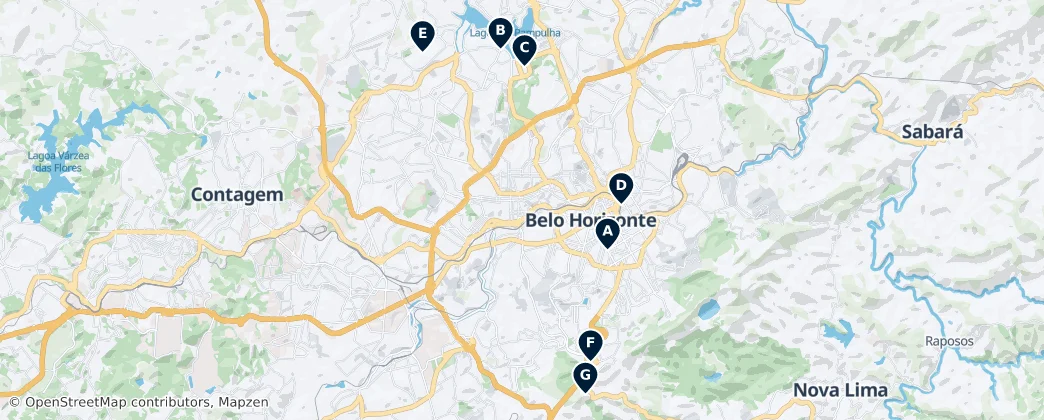Map of Microrregião Belo Horizonte