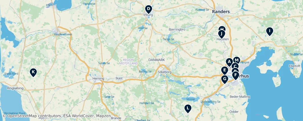 Map of Midtjylland