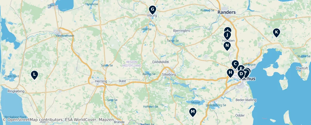 Map of Midtjylland