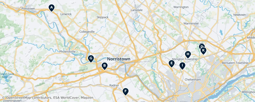 Map of Montgomery County, Pennsylvania