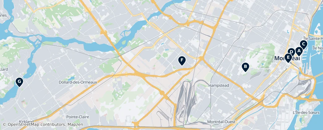 Map of Montréal