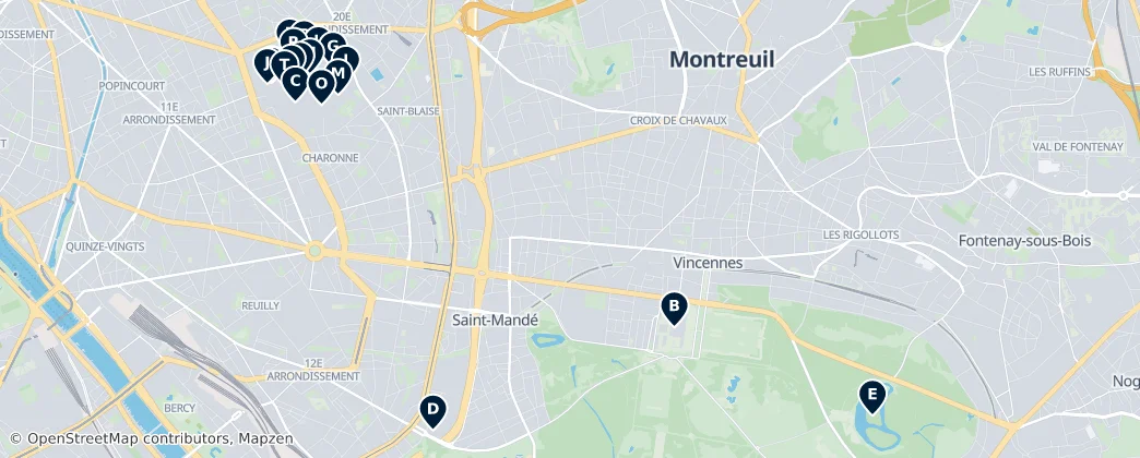 Map of Montreuil