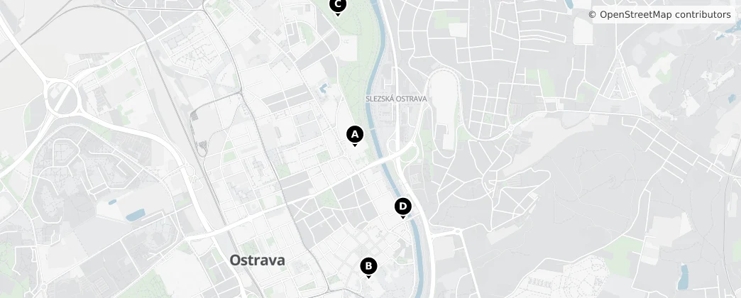 Map of Moravská Ostrava