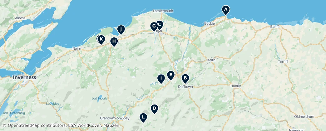 Map of Moray