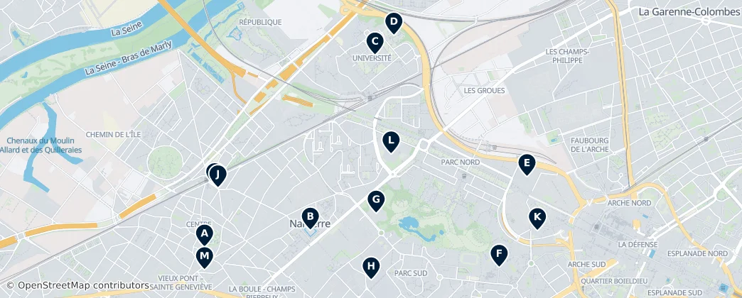 Map of Nanterre