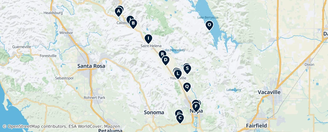 Map of Napa County