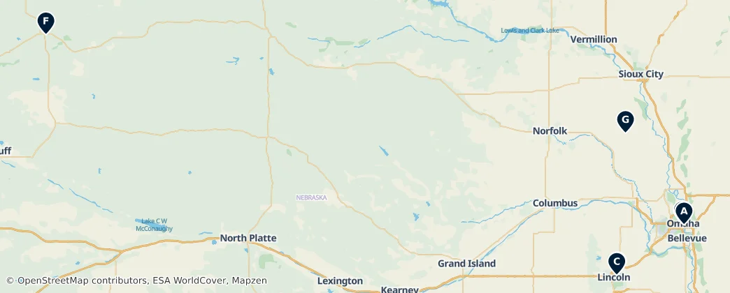 Map of Nebraska
