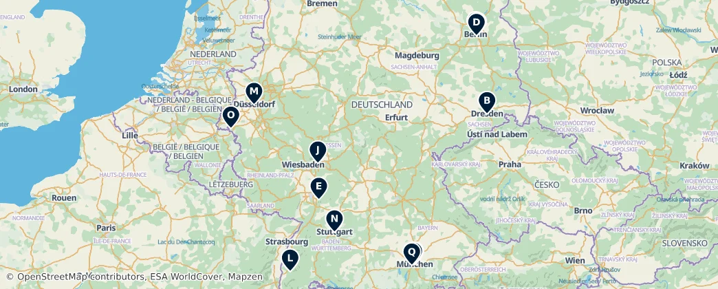Map of Německo