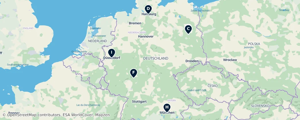 Map of Německo