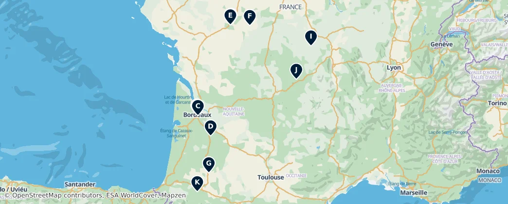 Map of Nová Akvitánie