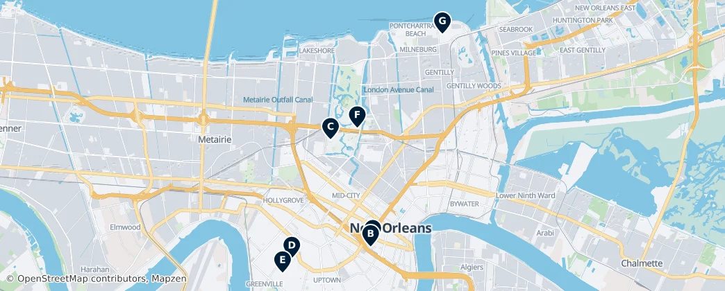 Map of New Orleans