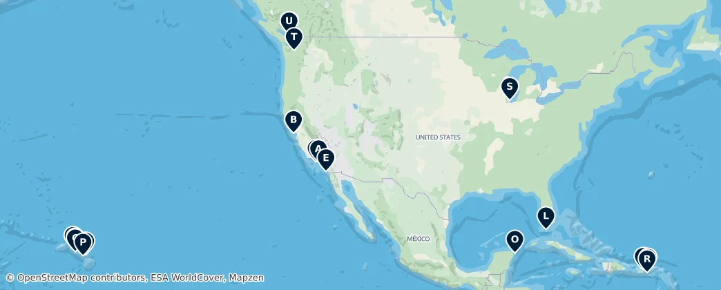 Map of Severní Amerika