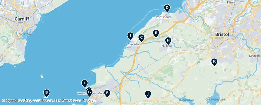 Map of North Somerset