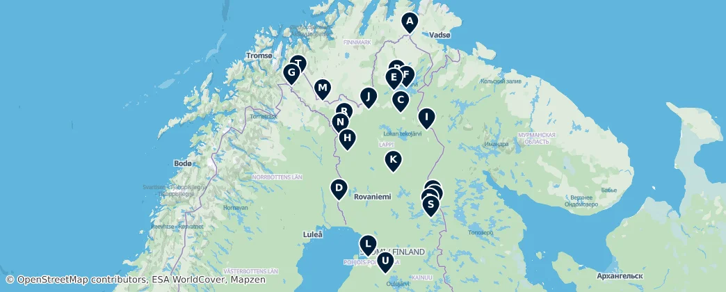 Map of Pohjois-Suomi