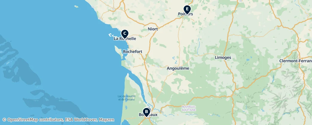 Map of Nová Akvitánie