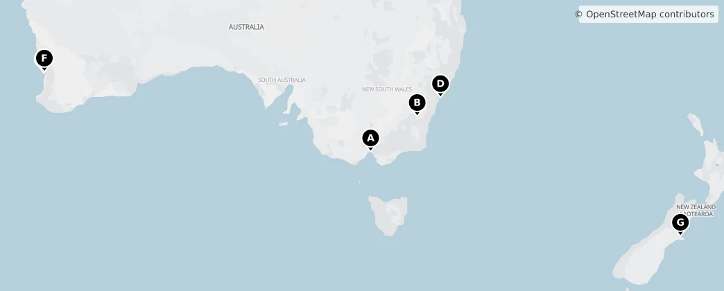 Map of Oceánie