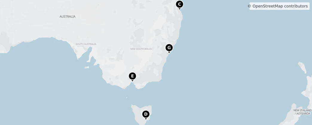 Map of Oceánie