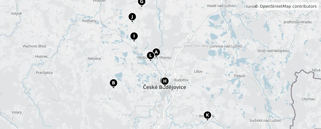 Map of Okres České Budějovice
