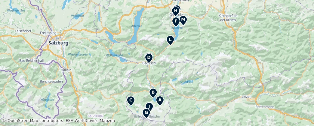 Map of Okres Gmunden