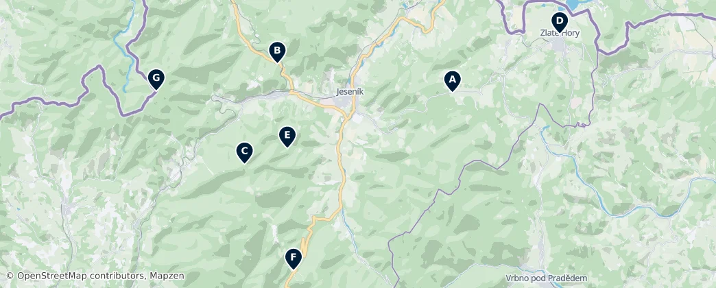 Map of Okres Jeseník