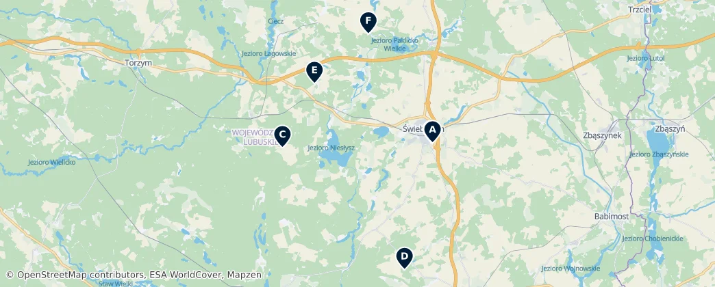 Map of Okres Świebodzin