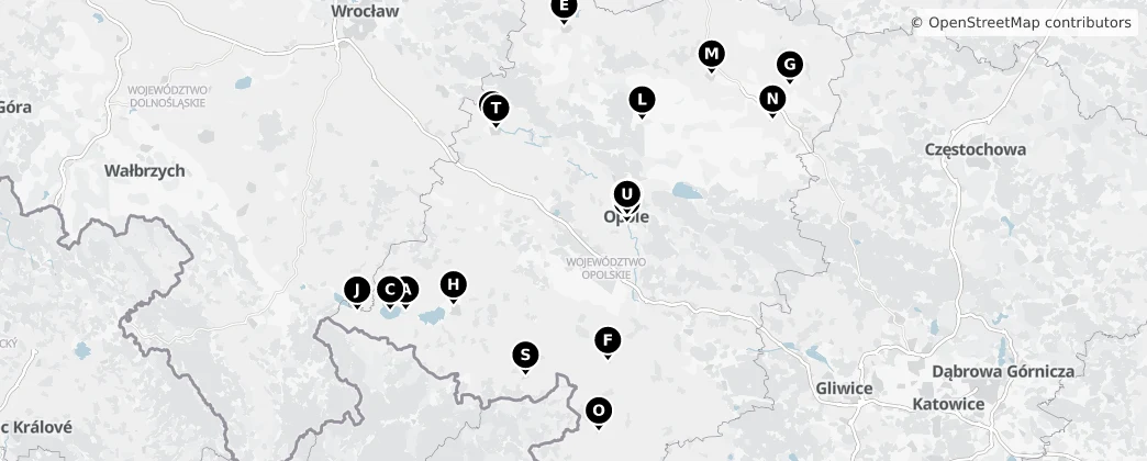 Map of Opolské vojvodství