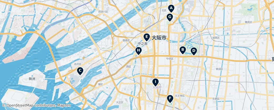Map of Ósaka