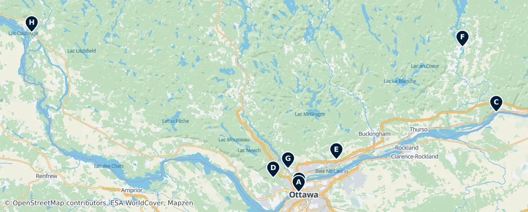 Map of Outaouais