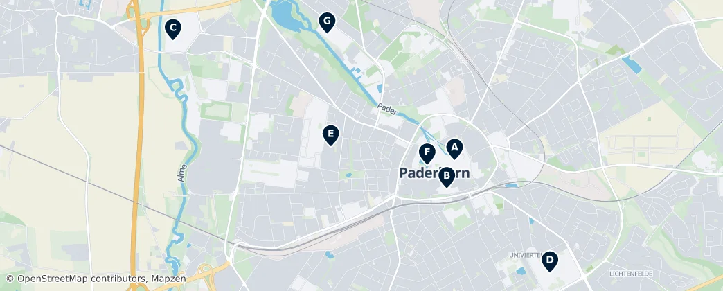 Map of Paderborn