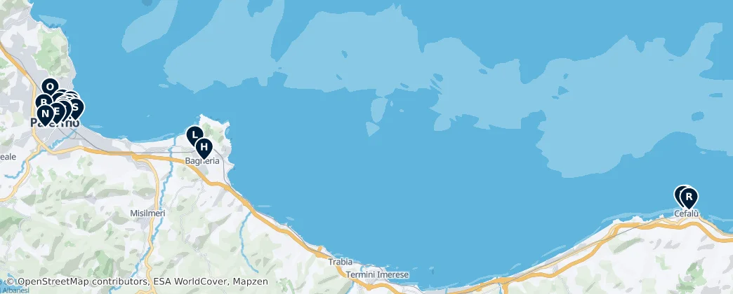 Map of Metropolitní město Palermo