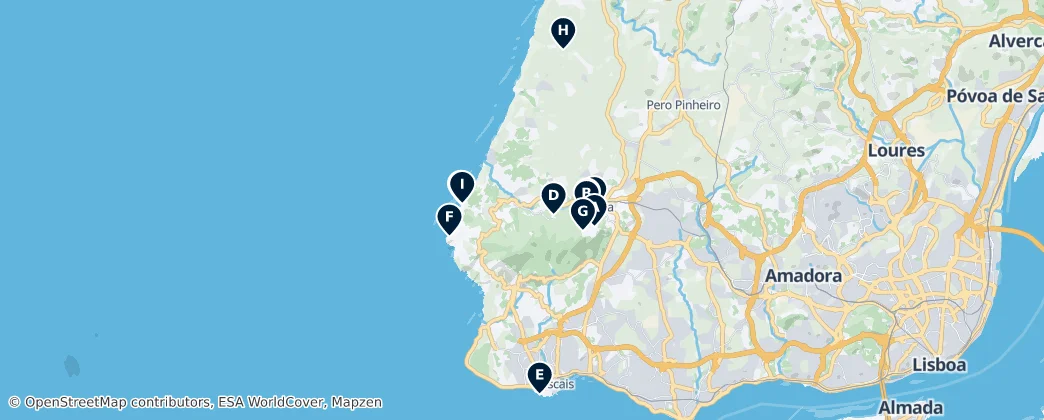 Map of Sintra-Cascais Nature Park