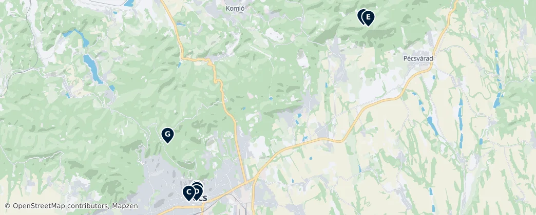 Map of Pécsi járás