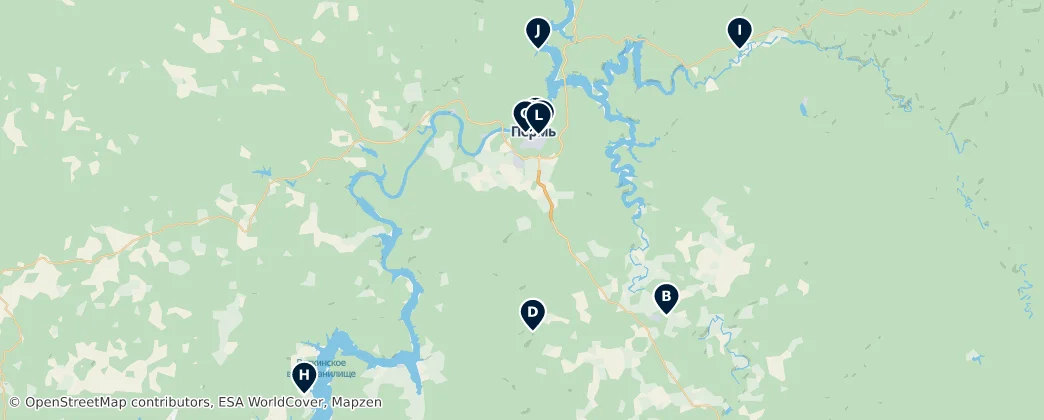 Map of Permský kraj