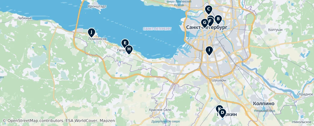 Map of Petrohrad