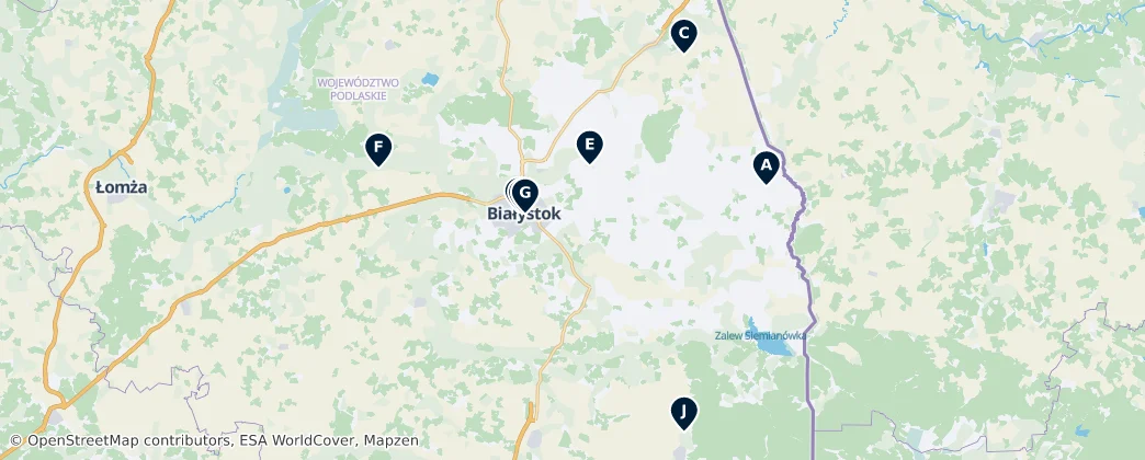 Map of Podleské vojvodství