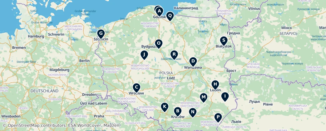 Map of Polsko