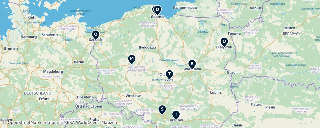 Map of Polsko