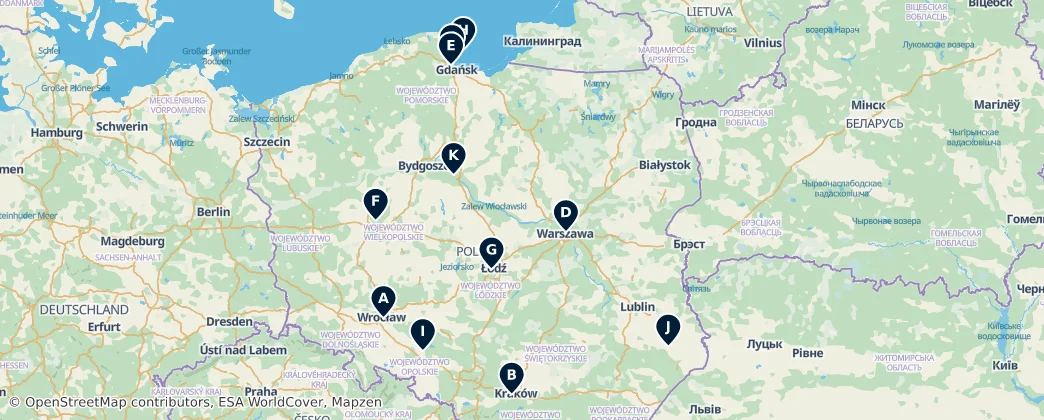 Map of Polsko