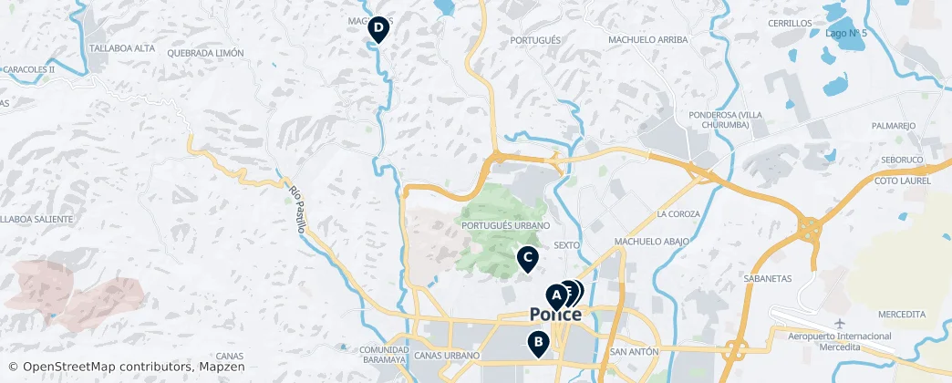 Map of Ponce, Puerto Rico