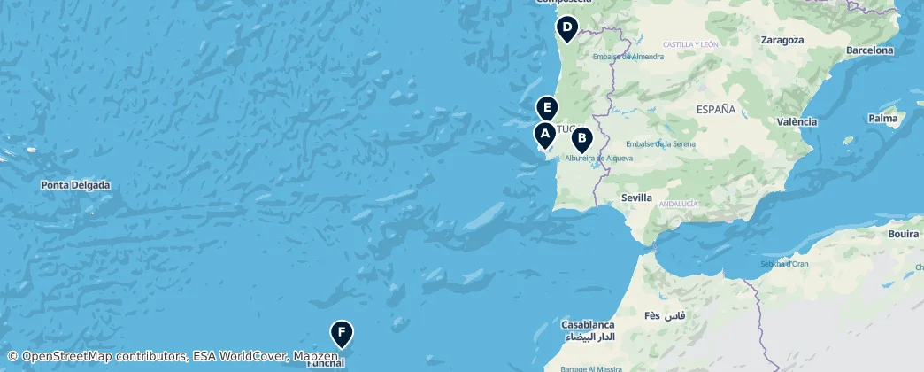 Map of Portugalsko