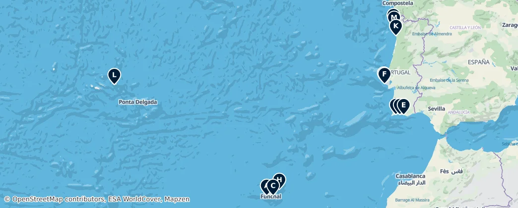 Map of Portugalsko