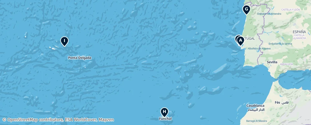 Map of Portugalsko