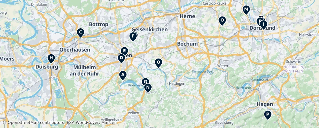 Map of Porúří
