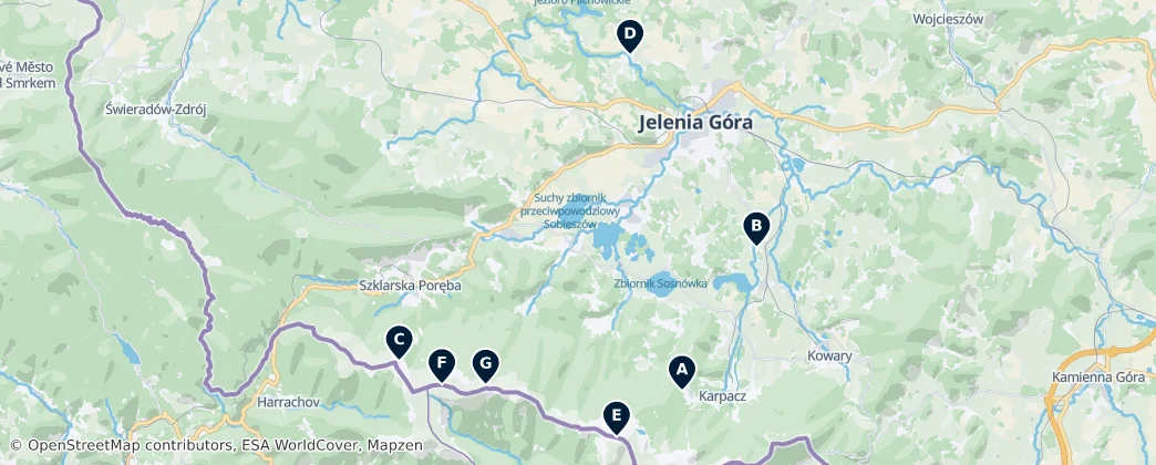 Map of Krkonošský okres