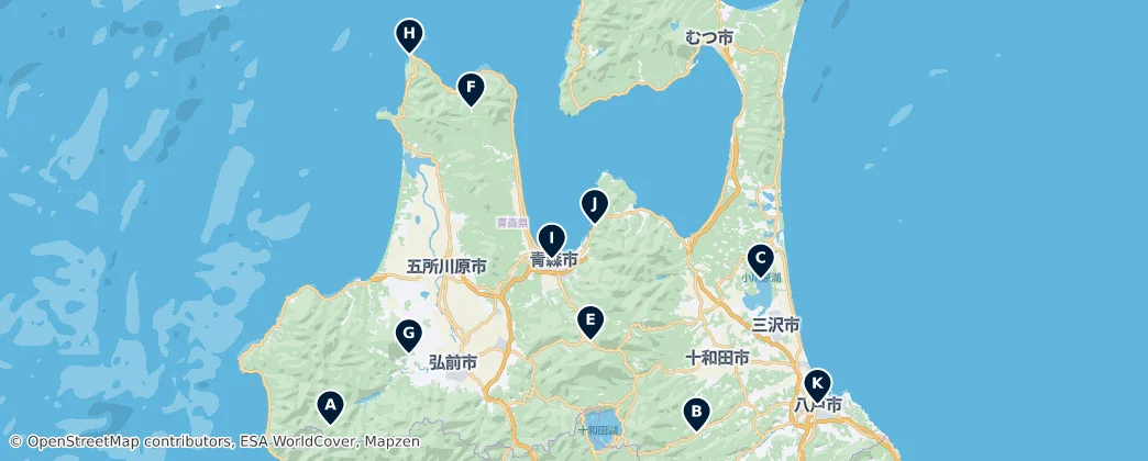 Map of Prefektura Aomori
