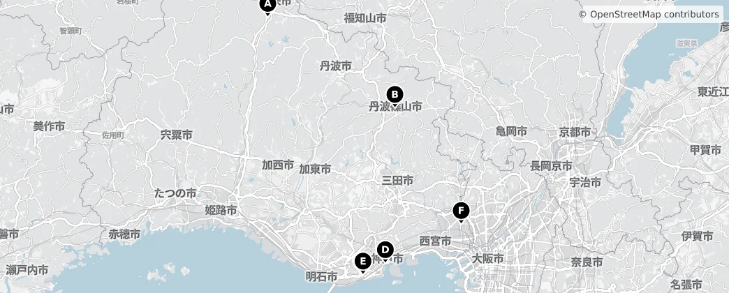 Map of Prefektura Hjógo