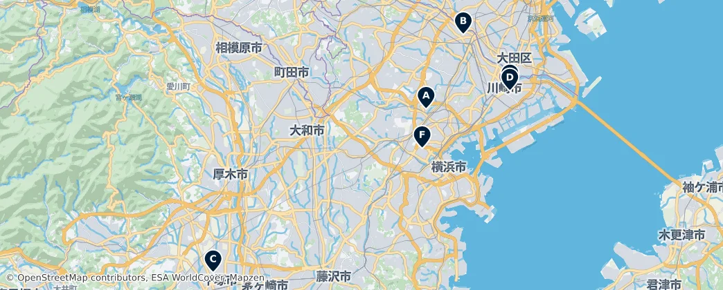 Map of Prefektura Kanagawa