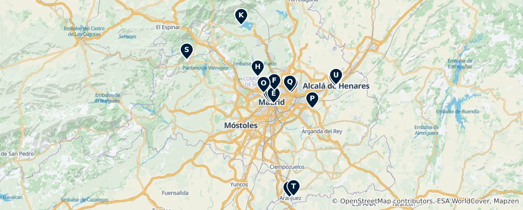 Map of Provincia Eclesiástica de Madrid
